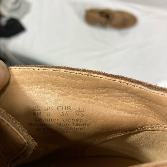 Franco Sarto Tan Wedge Ankle Boots with Buckle Detail - Picture 4 of 4